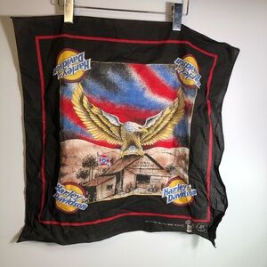 Harley-Davidson Black Bandana, handkerchief with Red and Yellow Accents